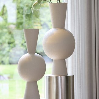 Light en Living Vaas deco Ø30x75 cm CHEDI mat licht grijs