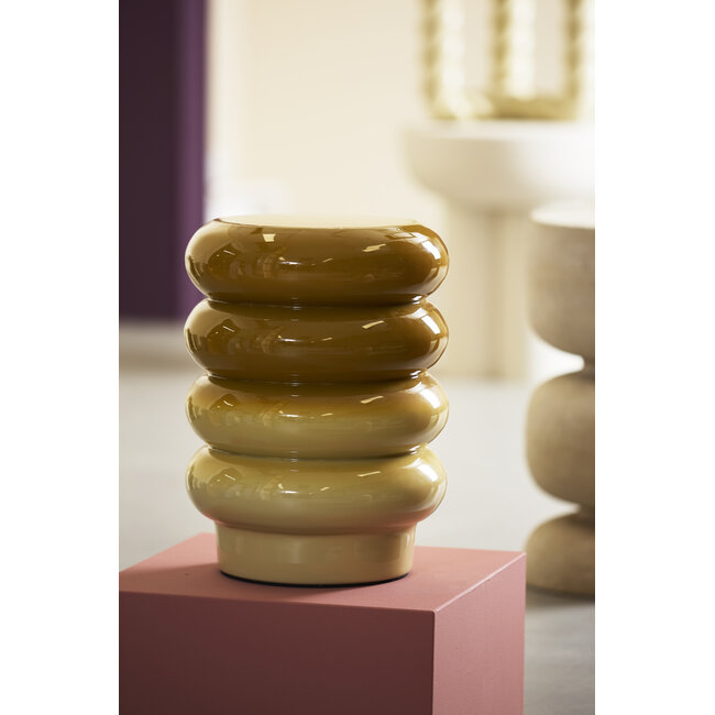 Light en Living Bijzettafel Ø30x39 cm MIROGI glanzend okergeel