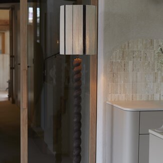 Light en Living Lampenkap cilinder 30-30-40 cm MEDAN crème+bruin+donker bruin