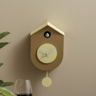 Karlsson Wandklok Grato Cuckoo ochre geel met zacht geel