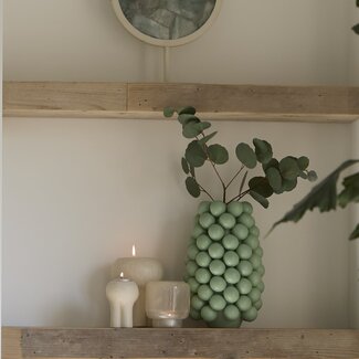 Light en Living Vaas deco Ø18X28 cm BOYANG keramiek mat mintgroen