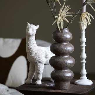 Light en Living Vaas deco Ø15,5x37,5 cm ROGANO keramiek donker bruin