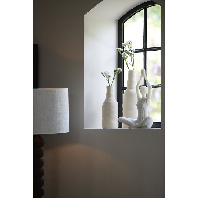 Light en Living Vaas deco Ø12x31 cm SESTO keramiek mat crème