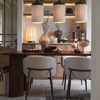 Light en Living Eetkamerstoel 57x56x74 cm ALUKO crème+bruin