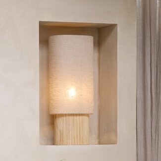Light en Living Tafellamp 30x20x45 cm LASLO hout natural+linnen naturel