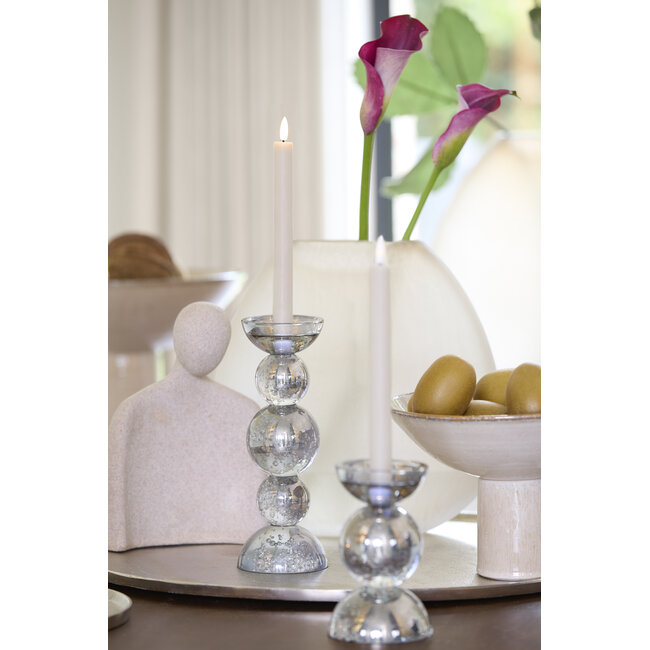 Light en Living Kaarsenhouder Ø10x26,5 cm ITINGA glas  bubbel smoke