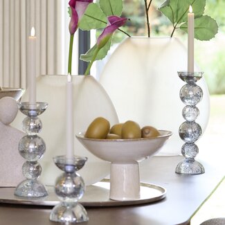 Light en Living Kaarsenhouder Ø9,5x34 cm ITINGA glas bubbel smoke