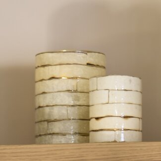 Light en Living Theelicht Ø10x13 cm DRONERI glas helder+Crème