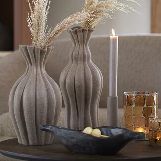 Light en Living Vaas deco Ø17,5x47,5 cm SILVIO keramiek mat bruin