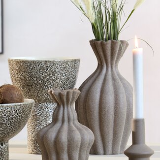 Light en Living Vaas deco Ø21,5x40,5 cm SILLIAN keramiek mat bruin