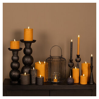 Countryfield Dinerkaars LED Diner rustiek amber met beweegbare vlam – 2 stuks