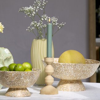 Light en Living Vaas Ø12x25 cm BESALU glas licht groen / geel