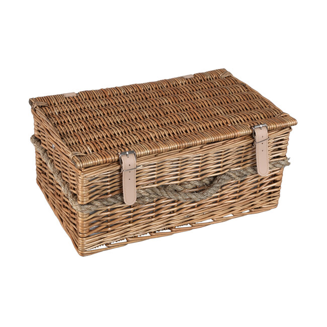 PTMD Kinzey Naturel wilgen picknickmand voor 2 personen