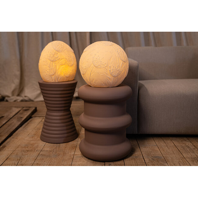 PTMD Hennah witte bloem LED-lampje oplaadbaar ovaal