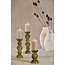 Light en Living Kaarsenhouder Ø9,5x34 cm ITINGA glas  bubbel olijf groen