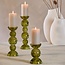 Light en Living Kaarsenhouder Ø9,5x34 cm ITINGA glas  bubbel olijf groen