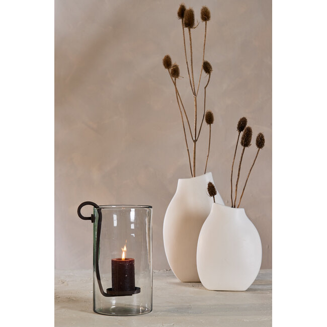 Light en Living Windlicht 23X18X33 cm DOLEGA glas helder+donkerbruin