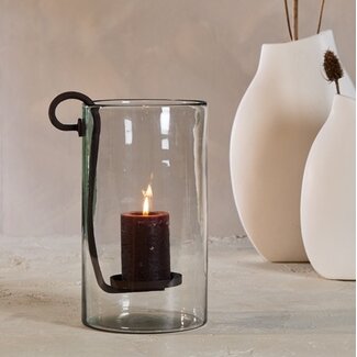 Light en Living Windlicht 23X18X33 cm DOLEGA glas helder+donkerbruin