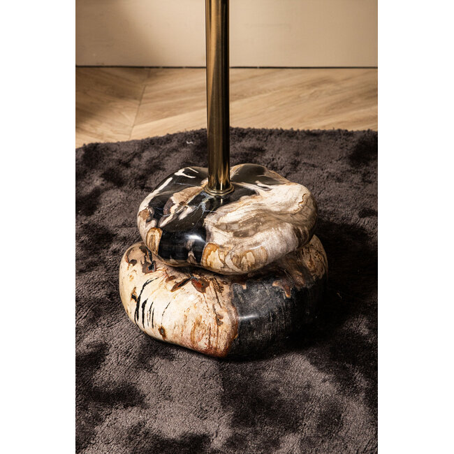 PTMD Bijzettafel Wane Naturel met voet van versteend hout