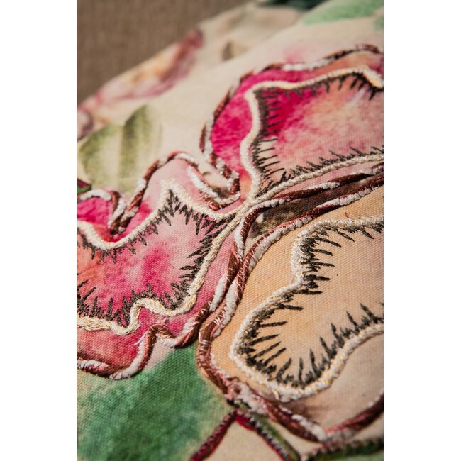 PTMD Kussen Ayumi Roze rechthoek katoen abstract