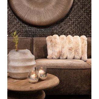 PTMD Kussen Divvo Beige brede rib rechthoekig