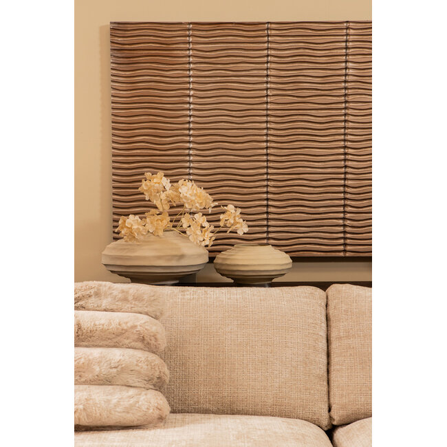 PTMD Kussen Divvo Beige brede rib vierkant