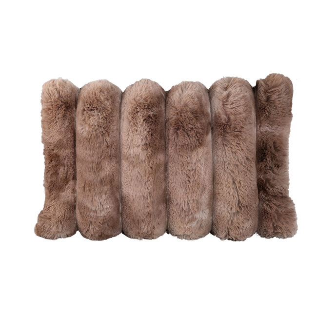 PTMD Kussen Divvo Bruin brede rib rechthoek