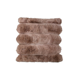 PTMD Kussen Divvo Bruin brede rib vierkant