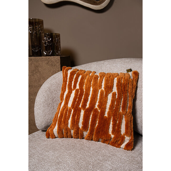 PTMD Kussen Genica Oranje vierkant