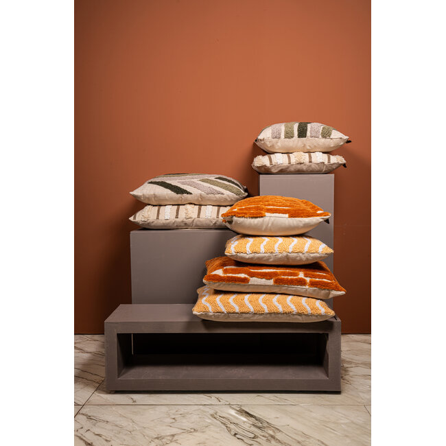 PTMD Kussen Genica Oranje vierkant