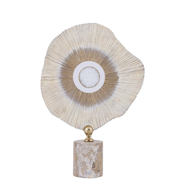 PTMD Ornament Rella Beige gegoten aluminium met marmer L