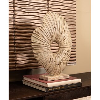 PTMD Ornament Vija Beige gegoten aluminium organisch S