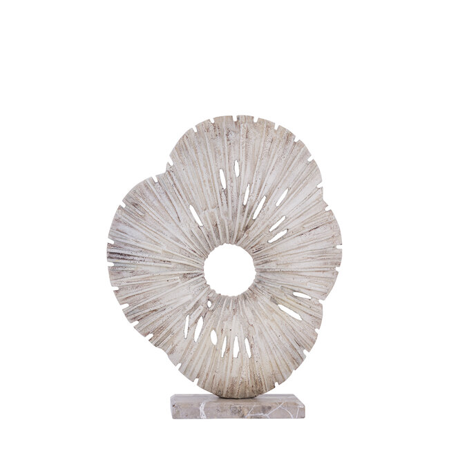 PTMD Ornament Vija Beige gegoten aluminium organisch S