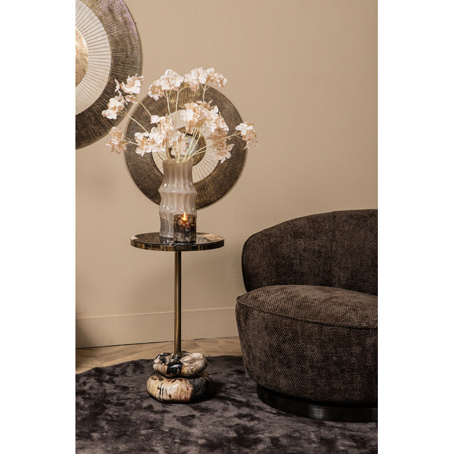 PTMD Wandpaneel Rella Beige gegoten aluminium met centrale steen L