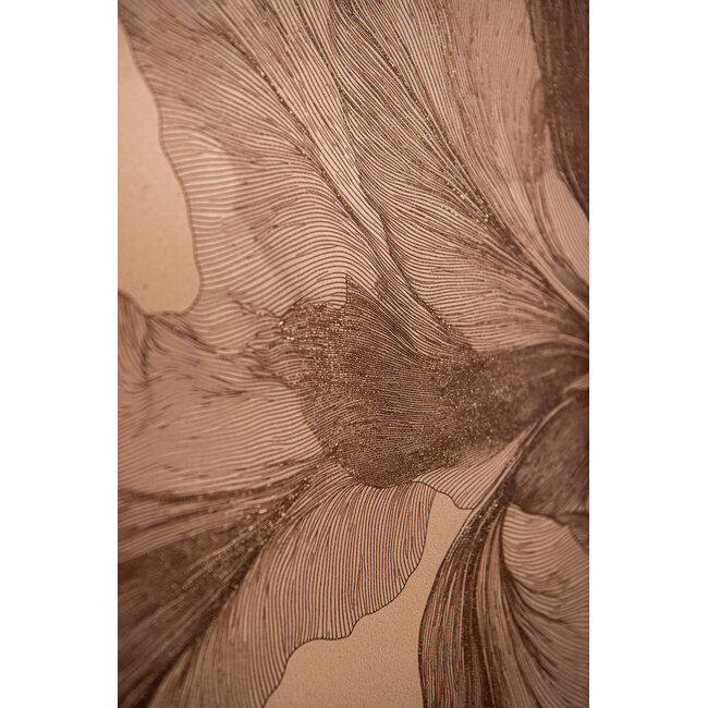 PTMD Wandpaneel Lorinde Lichtbruin canvas Bloemen