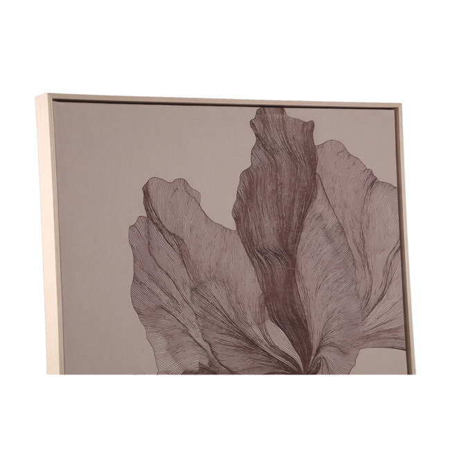 PTMD Wandpaneel Lorinde Lichtbruin canvas Bloemen
