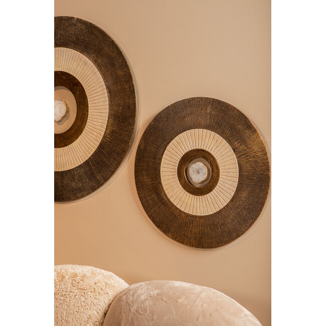 PTMD Wandpaneel Jacci Goud gegoten met middensteen L