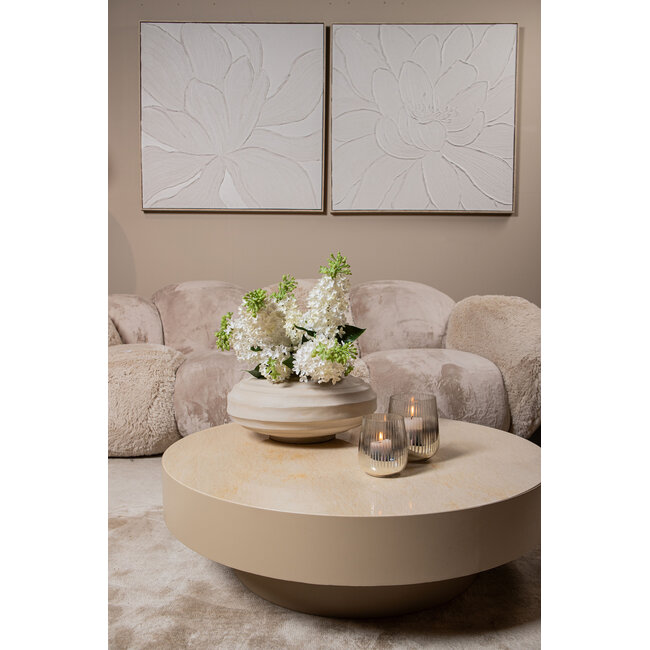 PTMD Wandpaneel Florise Creme canvas bloemen A