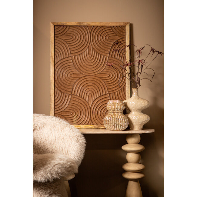 Wandpaneel Elasah Bruin Swirl PTMD Handgemaakt Wanddecoratie De 