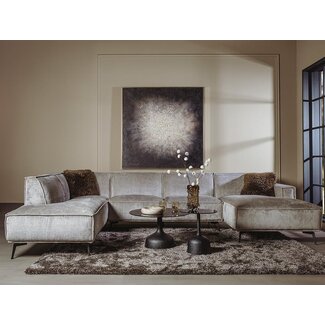 Tower Living Leeds Chaise L - 2 5 - Ottoman R - Touch 27 Light grey