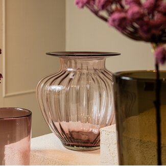 PTMD Vaas Marlisha roze glas groot rond