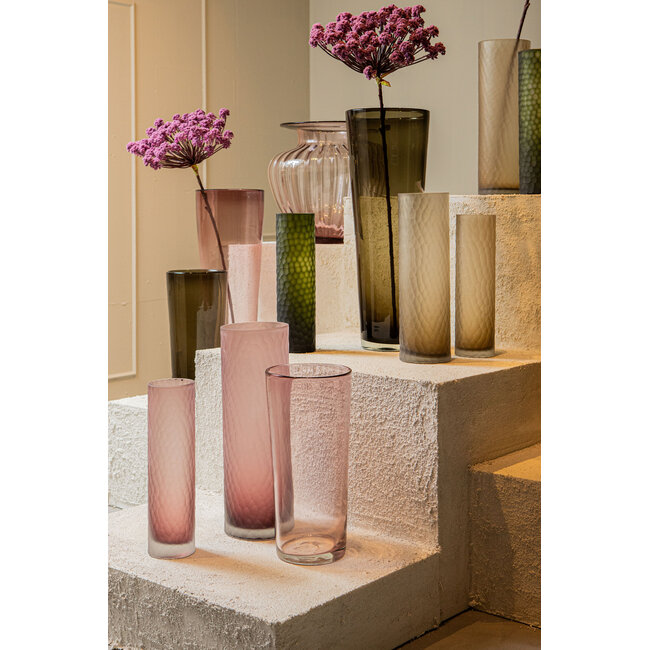 PTMD Vaas Marlisha roze glas groot rond