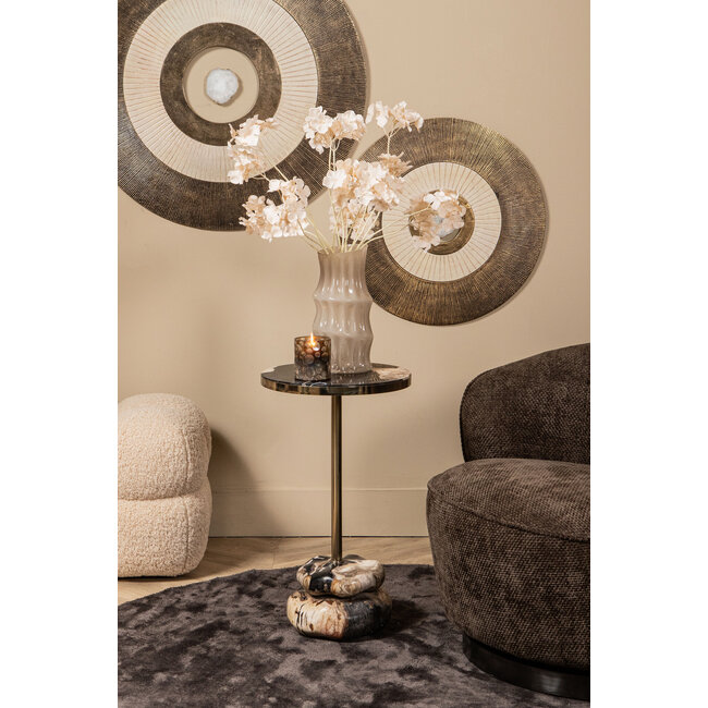 PTMD Vaas Anvi Creme glas hoekig rond L