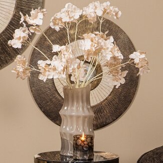 PTMD Vaas Anvi Creme glas hoekig rond L