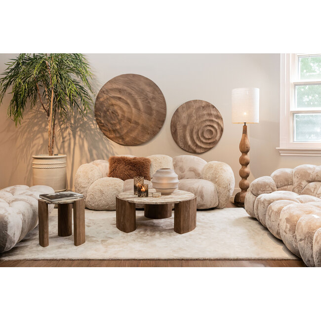 PTMD Theelicht Bridgid Bruin glas met stippen M