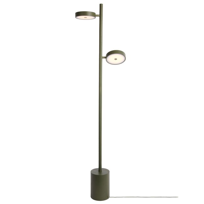 Good&Mojo Vloerlamp essenhout 2-kap OKINAWA groen