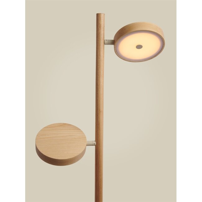 Good&Mojo Vloerlamp essenhout 2-kap OKINAWA naturel