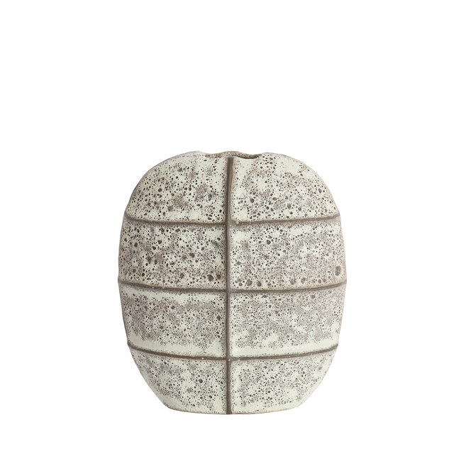Light en Living Vaas deco 32x16x36 cm MANTU keramiek mat donkerbruin+creme