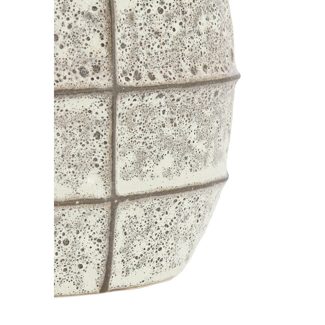 Light en Living Vaas deco 25x12,5x28 cm MANTU keramiek mat donkerbruin+creme