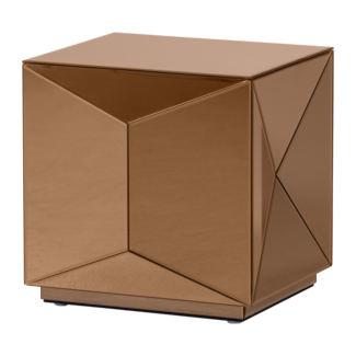 Woood Glintz Bijzettafel Hout Spiegelglas Bruin [fsc]